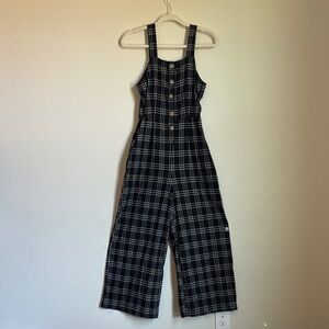 American Eagle Plaid Wide Leg Jumpsuit
